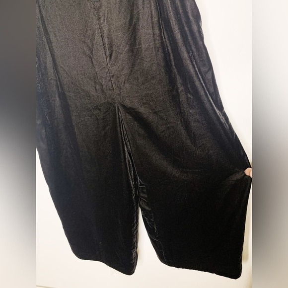 New J. Crew Cropped Wide Leg Jumpsuit in Black Velvet Size 14 $128 - Picture 8 of 10